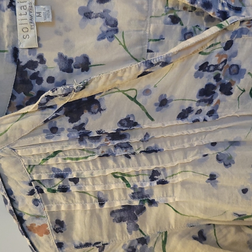 Solitaire By Ravi Button Down Boho Top - image 4